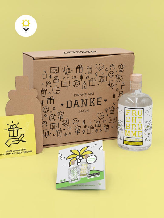 FRUCHTBRUMME GIN + »DANKE« GESCHENKBOX | SCHWARZ