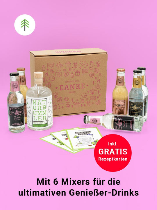 NATURBUMMLER GIN + »DANKE« GESCHENKBOX | PINK