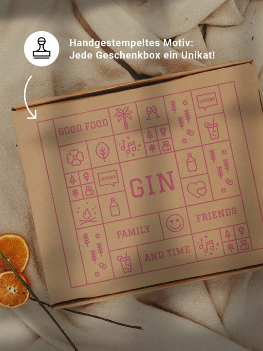 FRUCHTBRUMME GIN + »FRIENDS & FAMILY« GESCHENKBOX | PINK