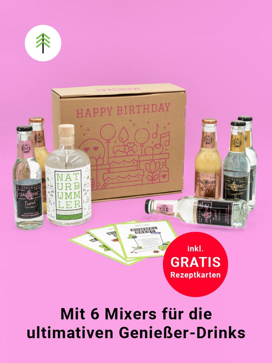 NATURBUMMLER GIN + »GEBURTSTAG« GESCHENKBOX | PINK