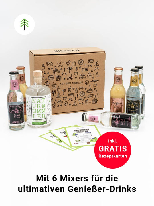 NATURBUMMLER GIN + »MOMENTE« GESCHENKBOX | SCHWARZ